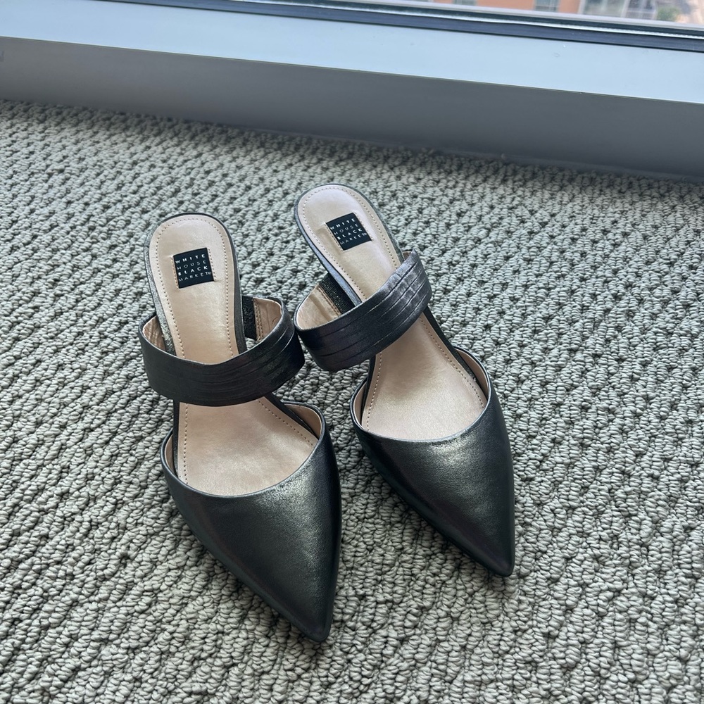 White House Black Market Metallic Kitten Heel